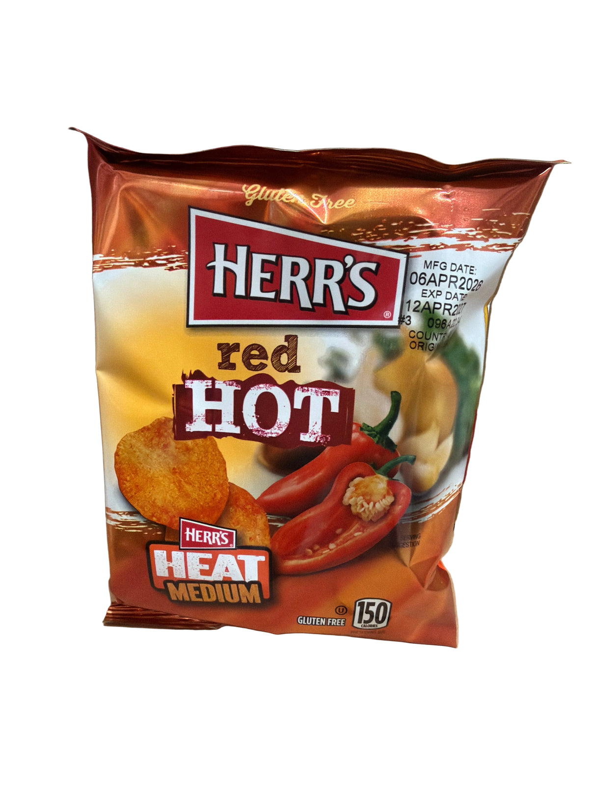 Herr’s red hot potato chips 28g