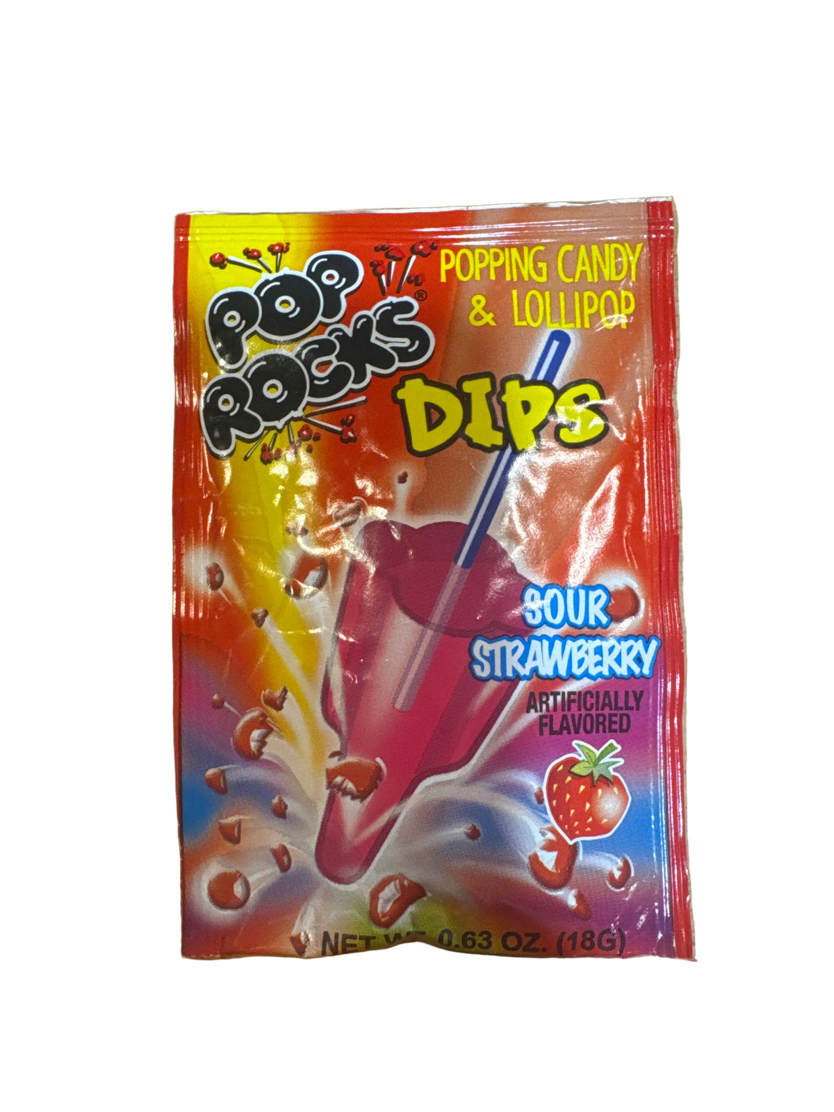 Pop rocks dips sour strawberry