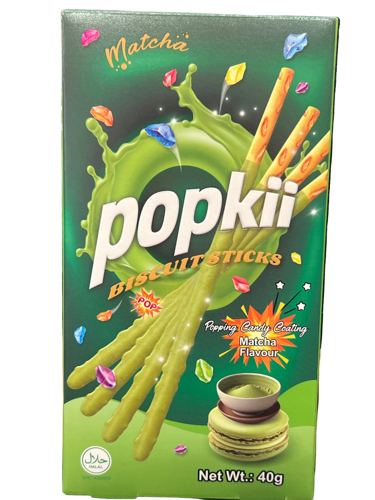 Popkii Popping Candy Coated Matcha Flavour