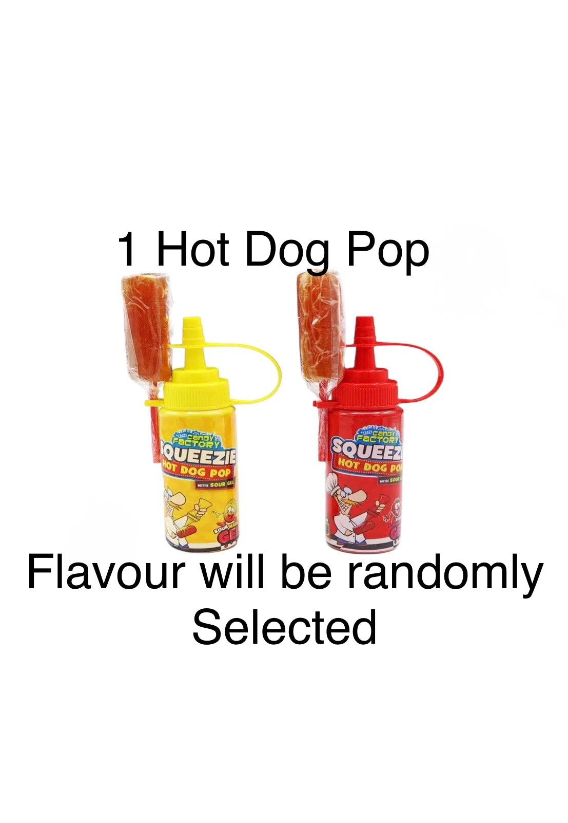 1 Squeezie Hot Dog Pop & Gel - Flavour selected at Random (KN)