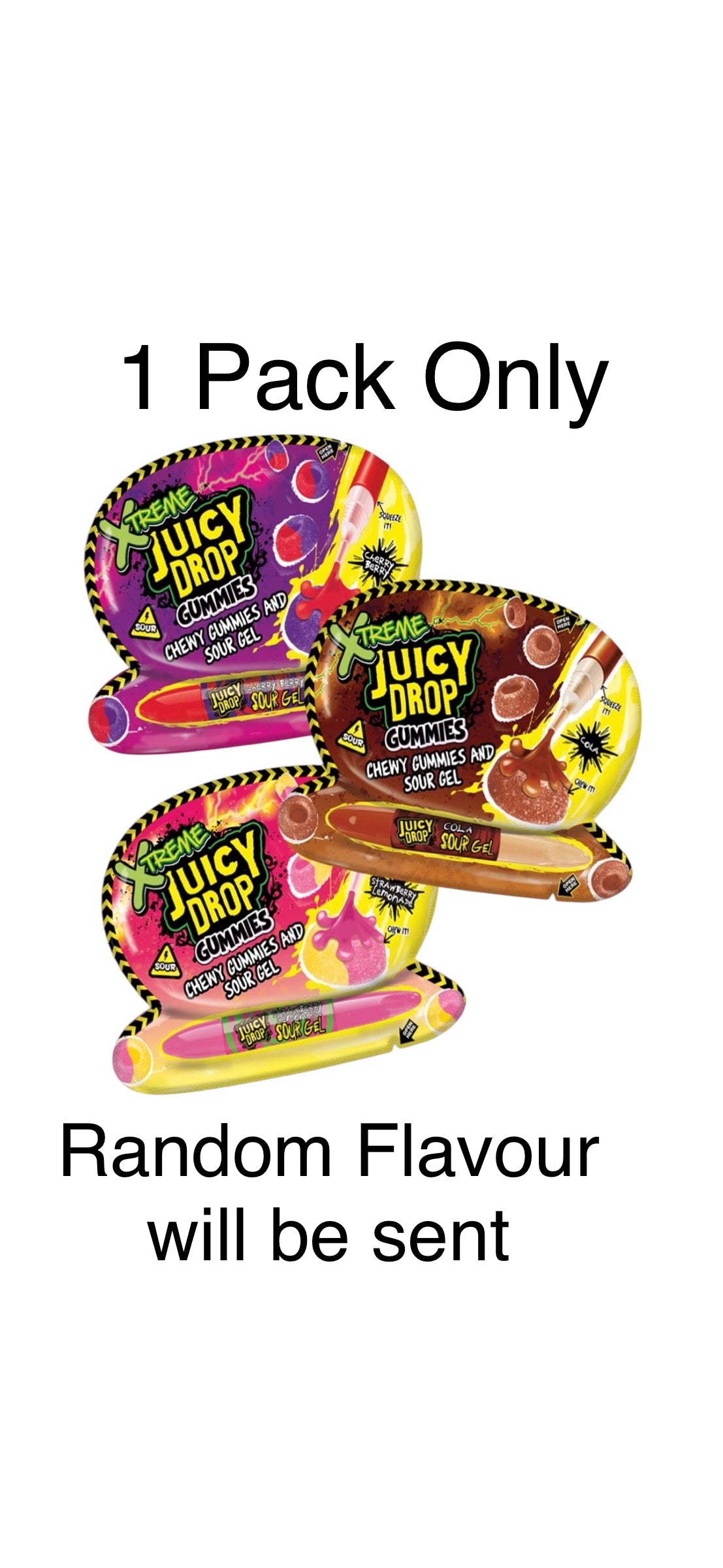 1 pack - Bazooka Juicy Drop Extreme Gummies - Flavour sent at random (KN)