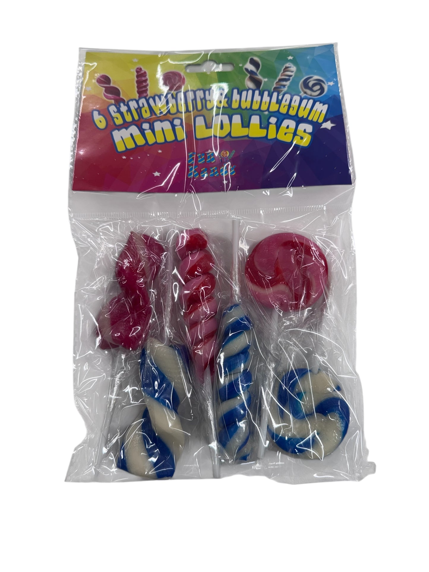 6 Strawberry & Bubblegum Mini Lollies (ST)