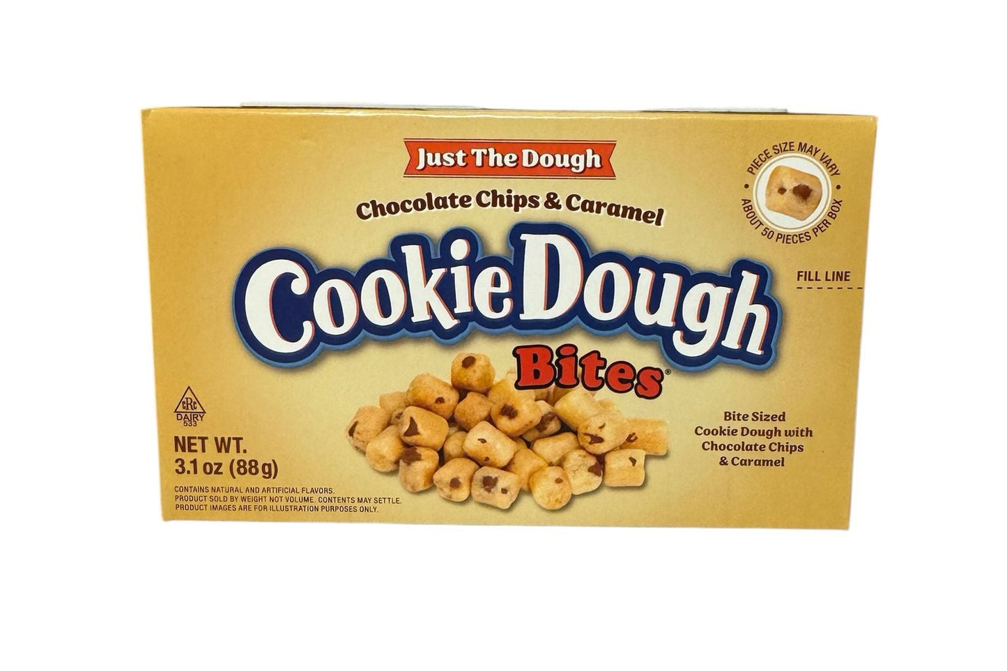 Just the dough Chocolate Chips & Caramel Cookie Dough Bites theatre
