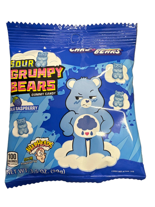 Warheads Sour Grumpy Bears Blue Raspberry