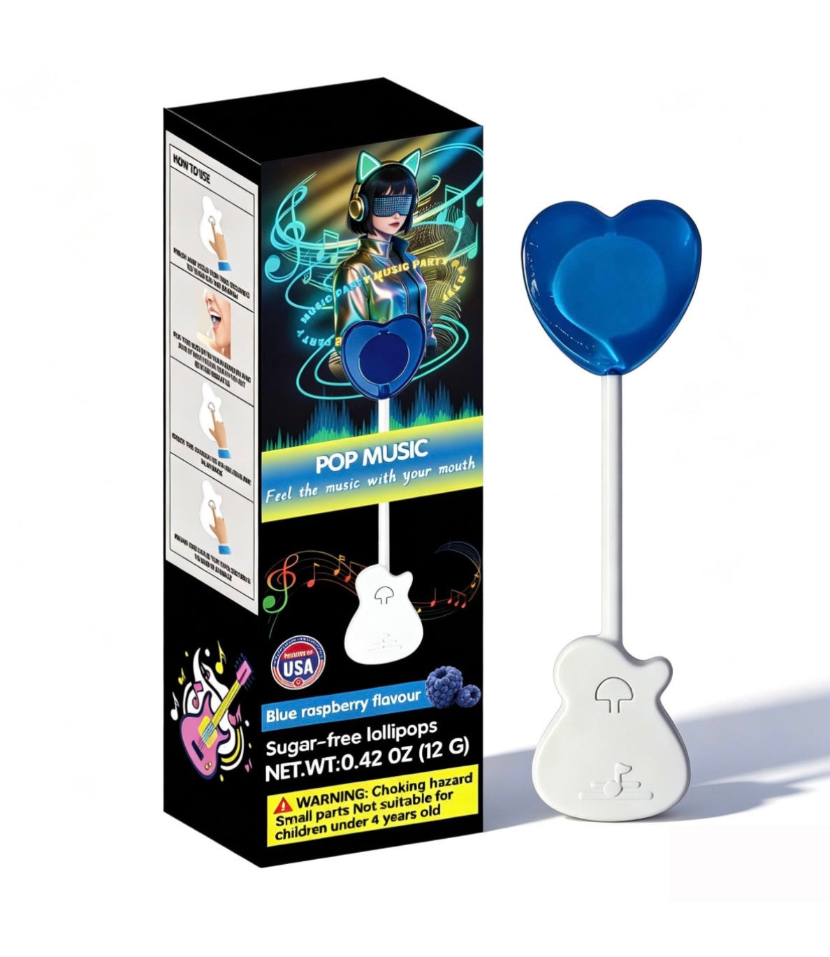 Music Lolly Blue Raspberry Flavour