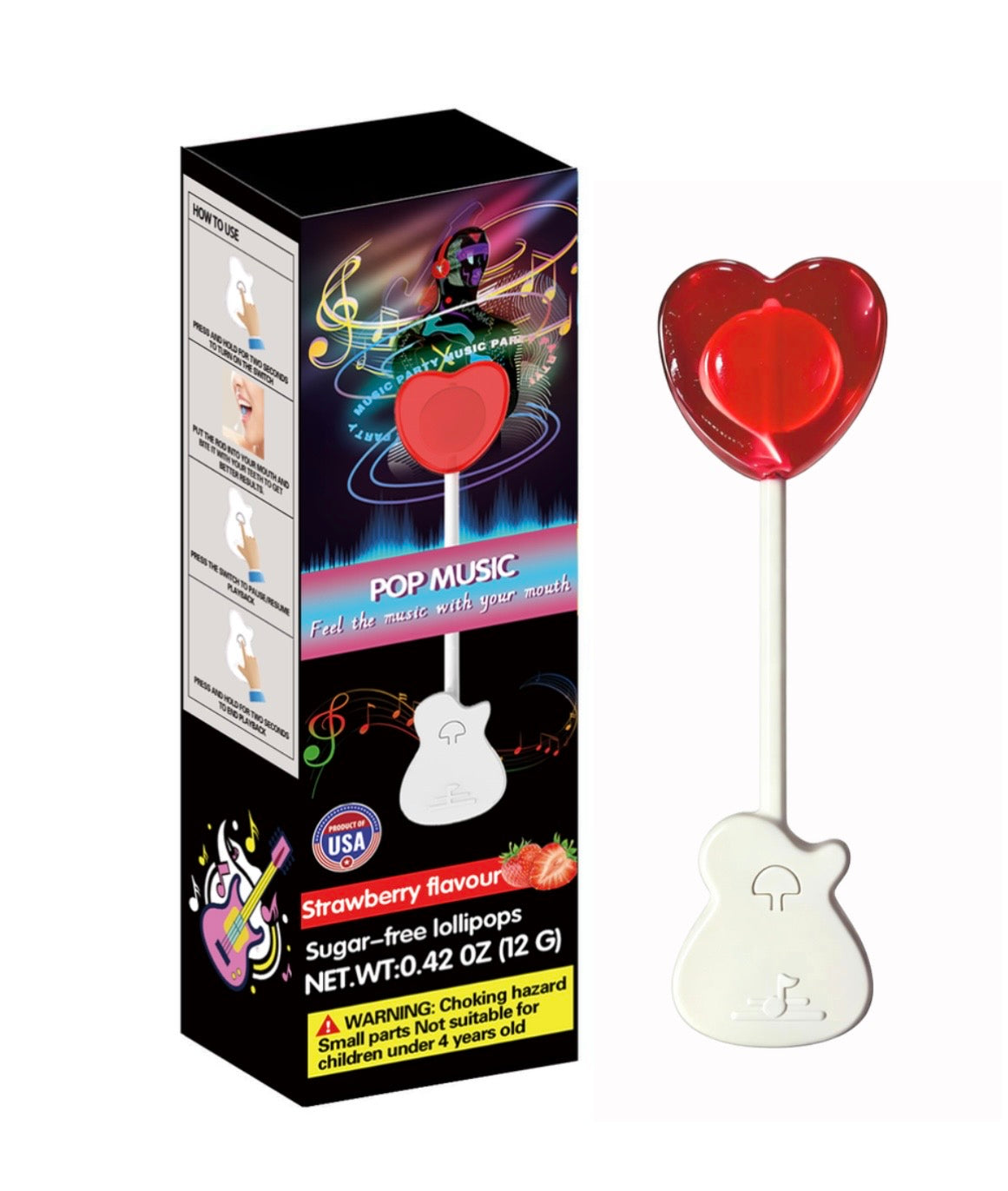 Music Lolly Strawberry Flavour