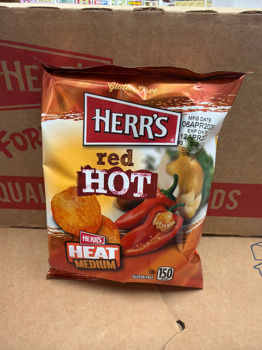 Herr’s red hot potato chips 28g