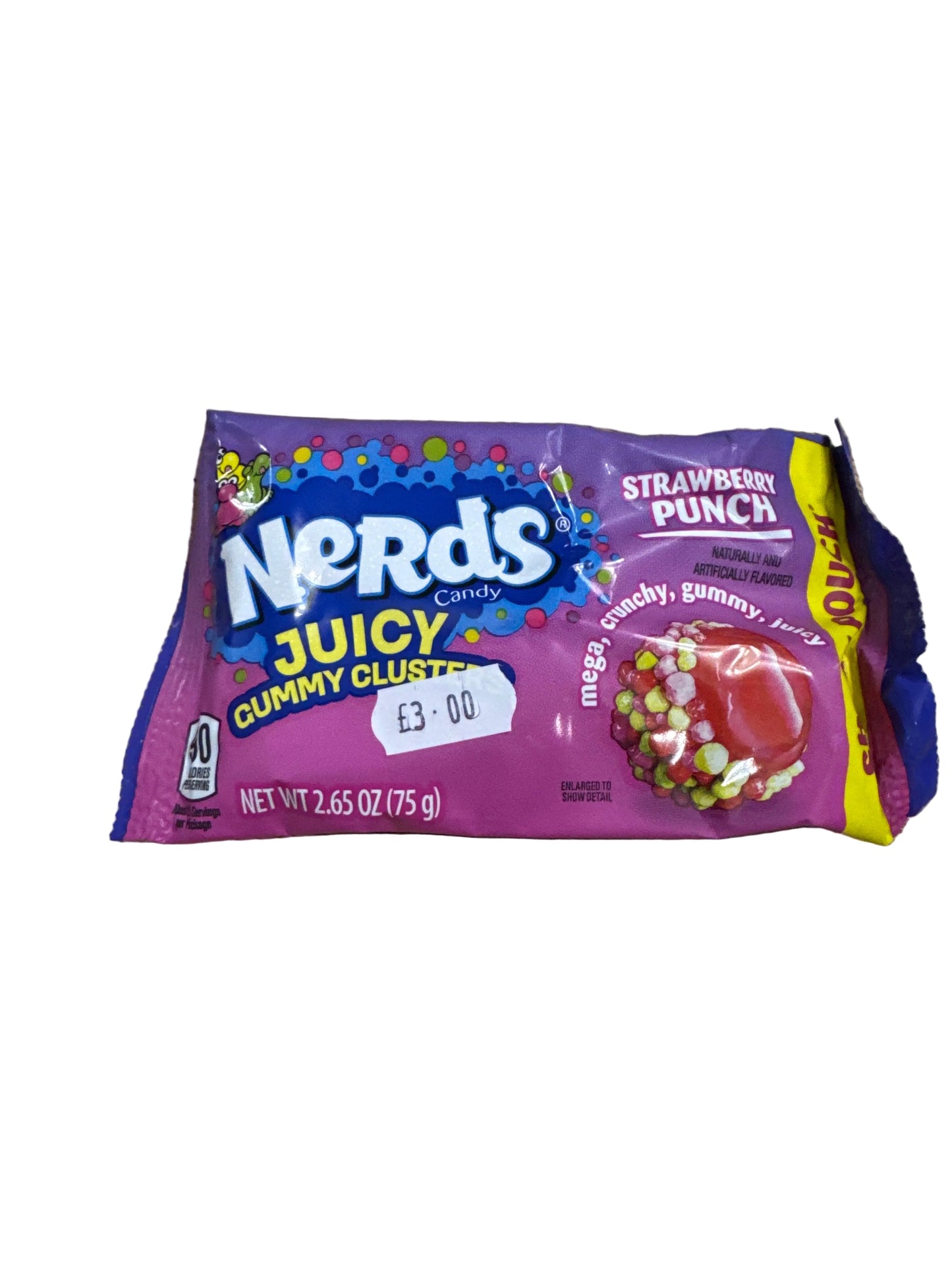 Nerds juicy gummy cluster strawberry punch 75g