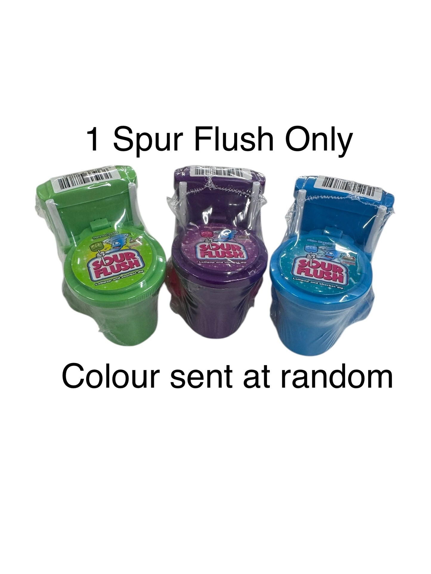 Sour Flush Lollipop & Sherbet - colour sent at random (kn)