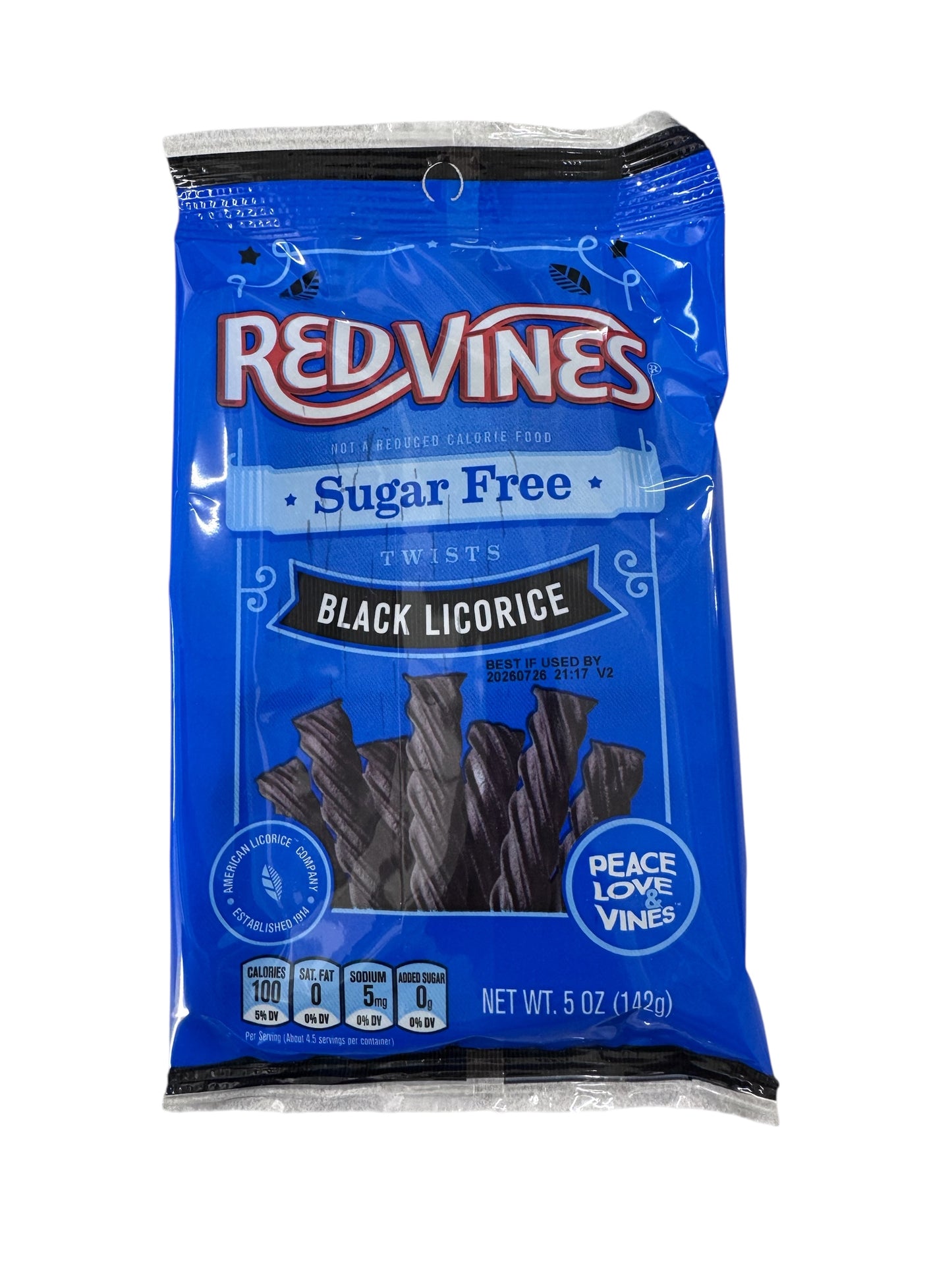 Redvines Sugar Free Black Liquorice 142g