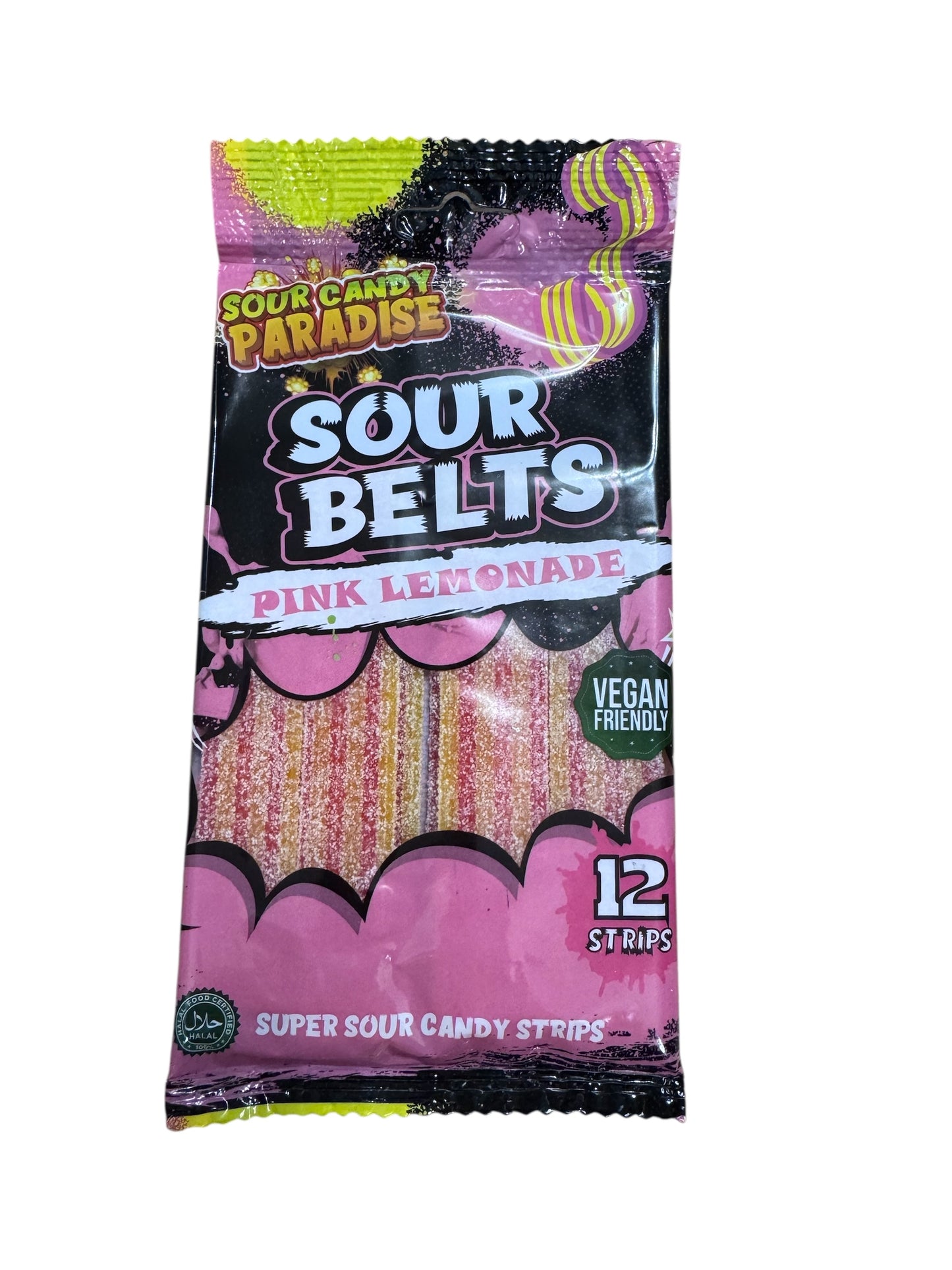 Sour Belts Pink Lemonade - sour candy paradise