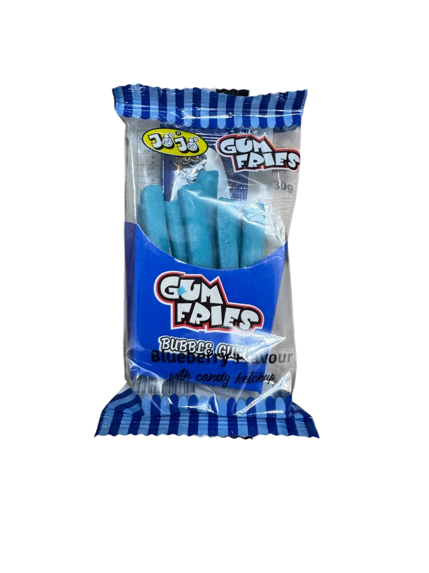 Jojo Gum Fries Blueberry Flavour Bubblegum 30g