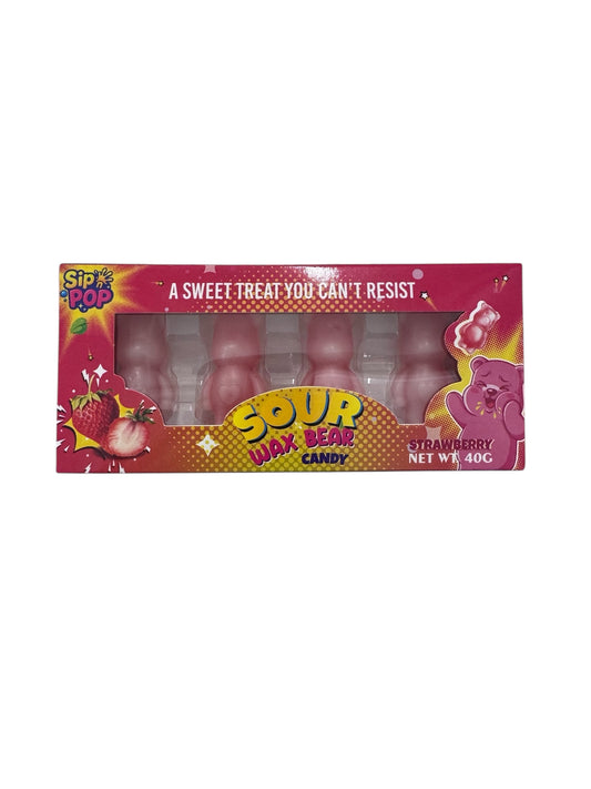 Sour Wax Bear Candy Strawberry