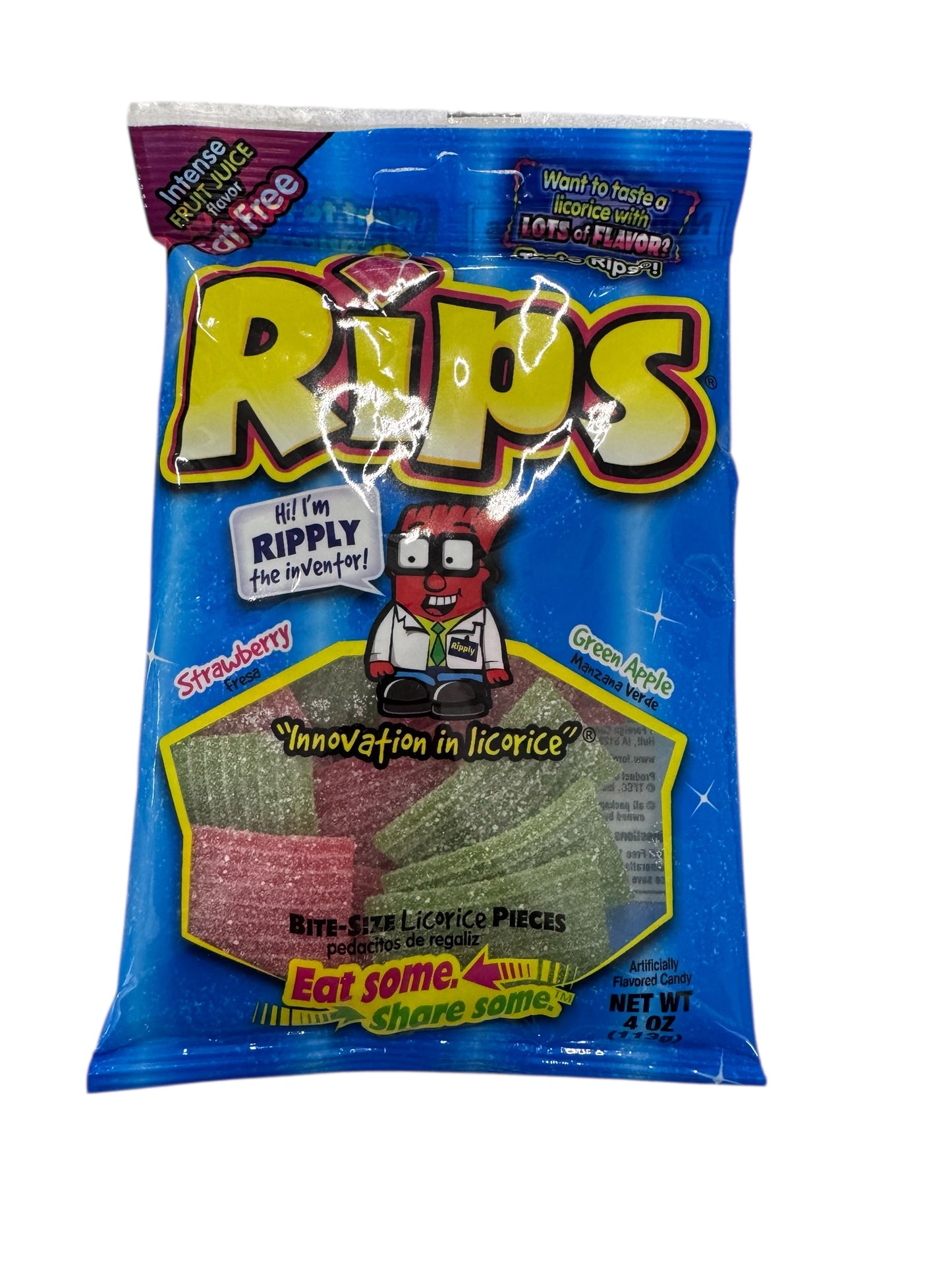 Rips Bite Size Liquorice Pieces Strawberry and Green Apple