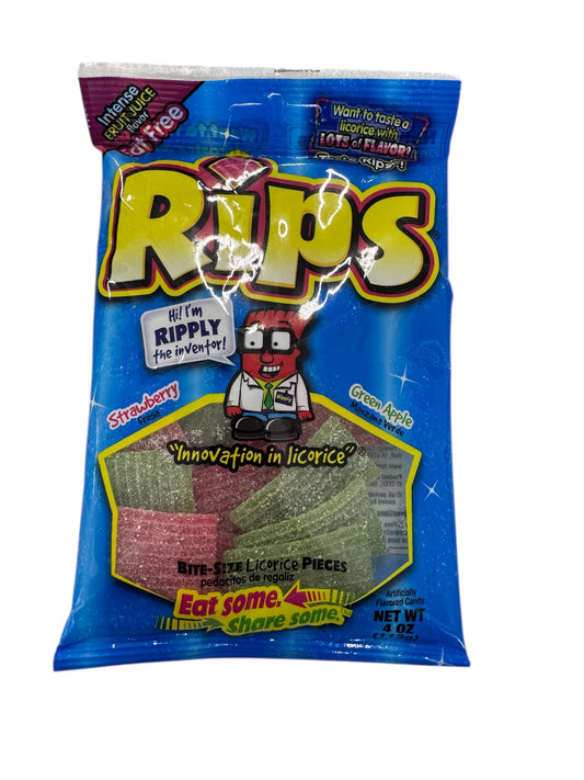 Rips Bite Size Liquorice Pieces Strawberry and Green Apple