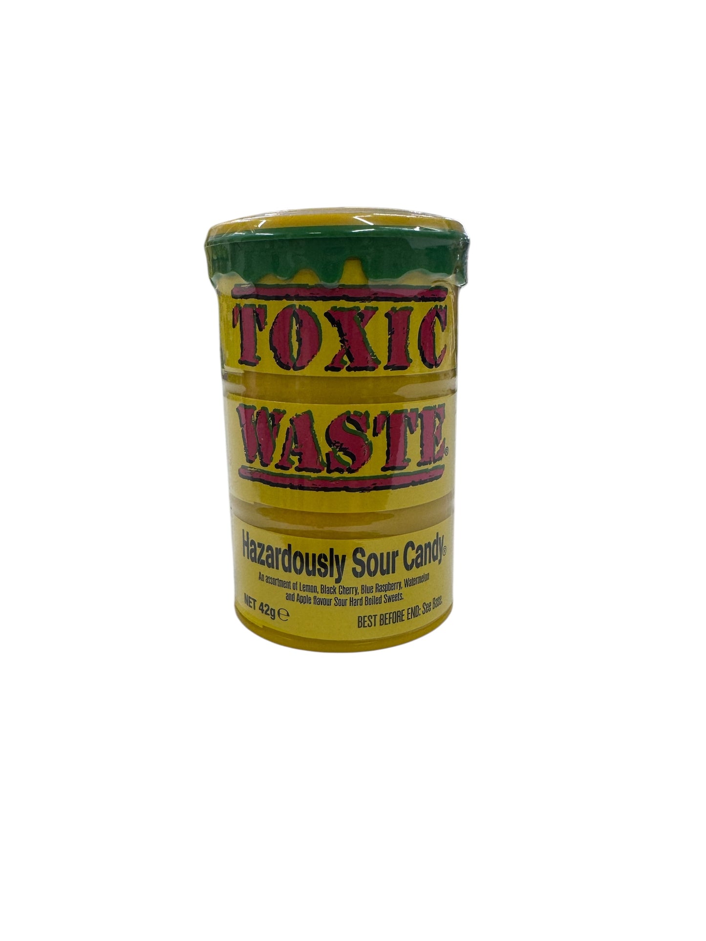 Toxic waste barrel - Yellow hazardously sour candy