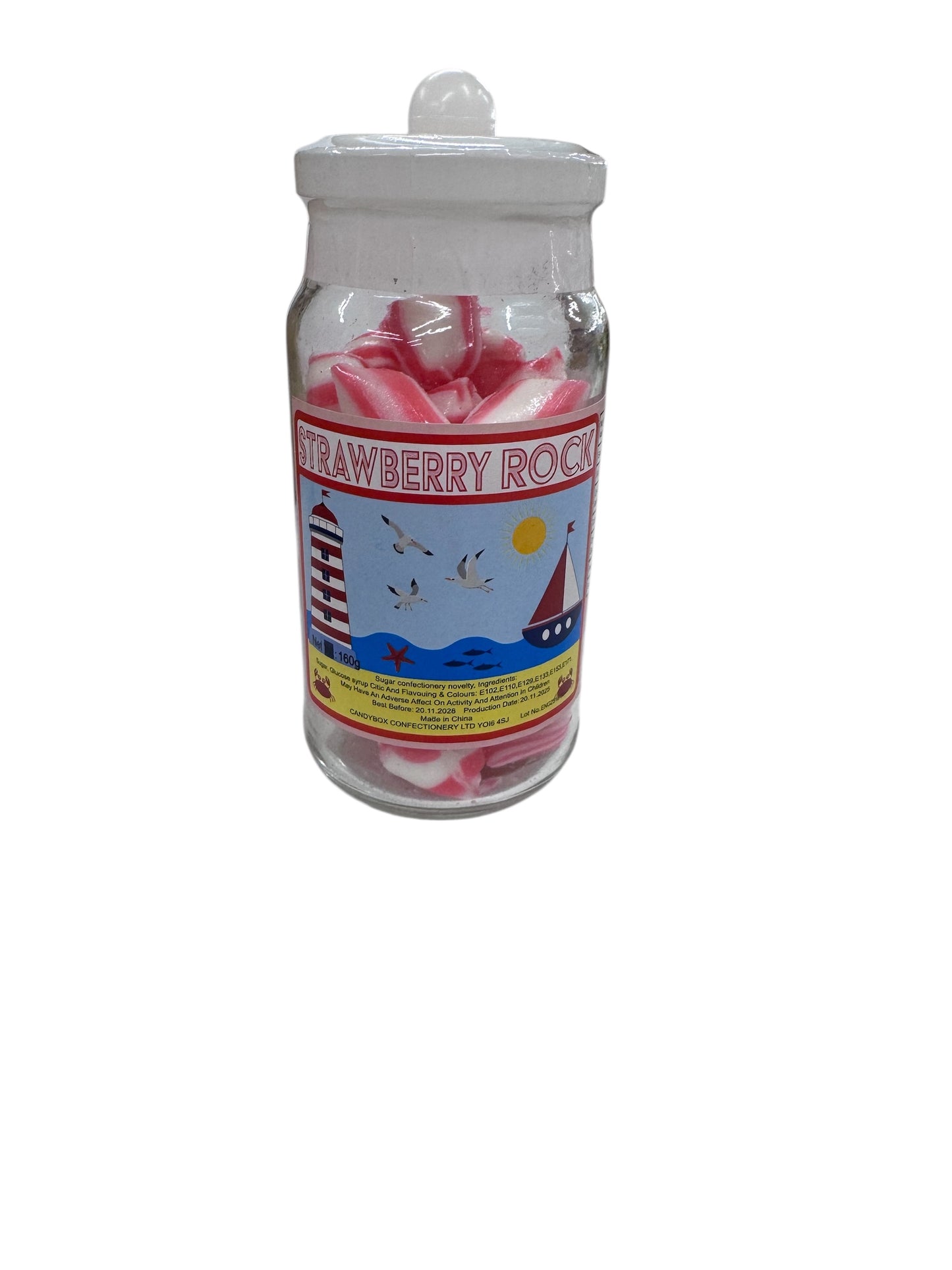Strawberry Rock Jar 160g